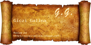 Giczi Galina névjegykártya