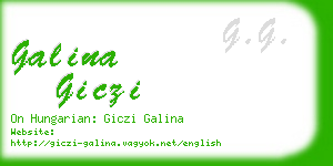 galina giczi business card
